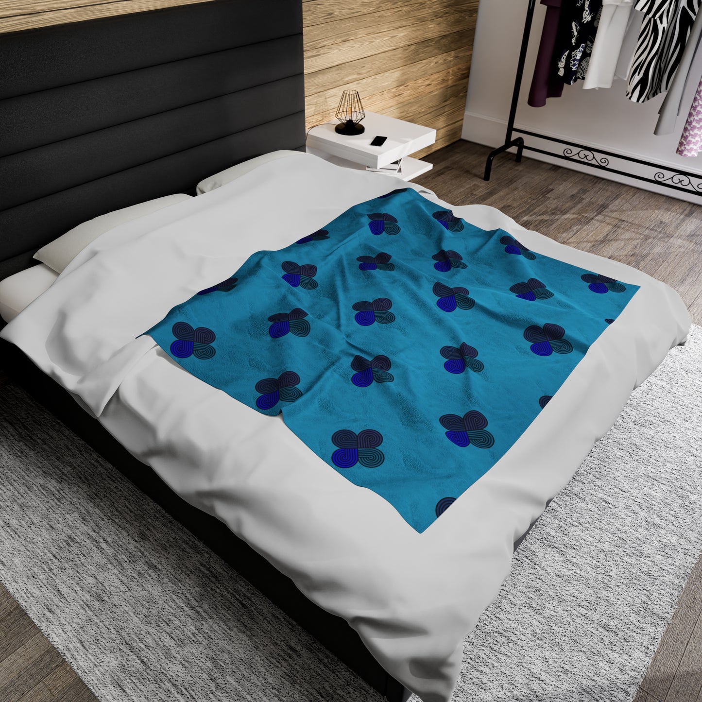 Water In Four Directions, Velveteen Plush Blanket